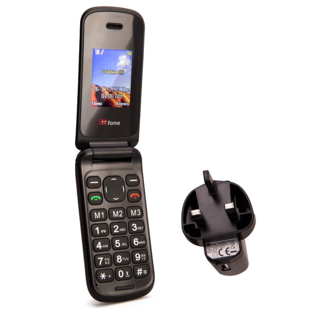 Returned Resale - TTfone Black TT140 with Mains Charger and No Sim Card