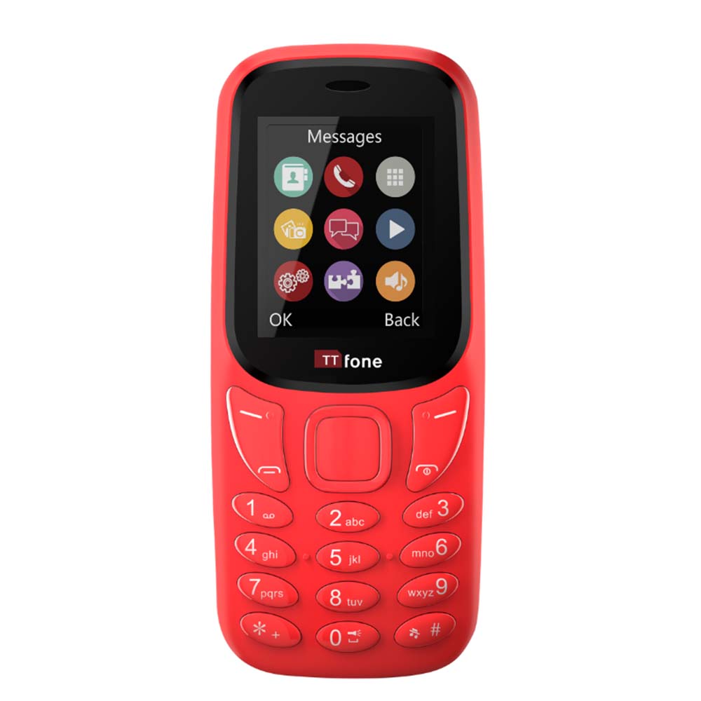 TTfone TT170 Red Dual SIM with Mains Charger, EE Pay As You Go