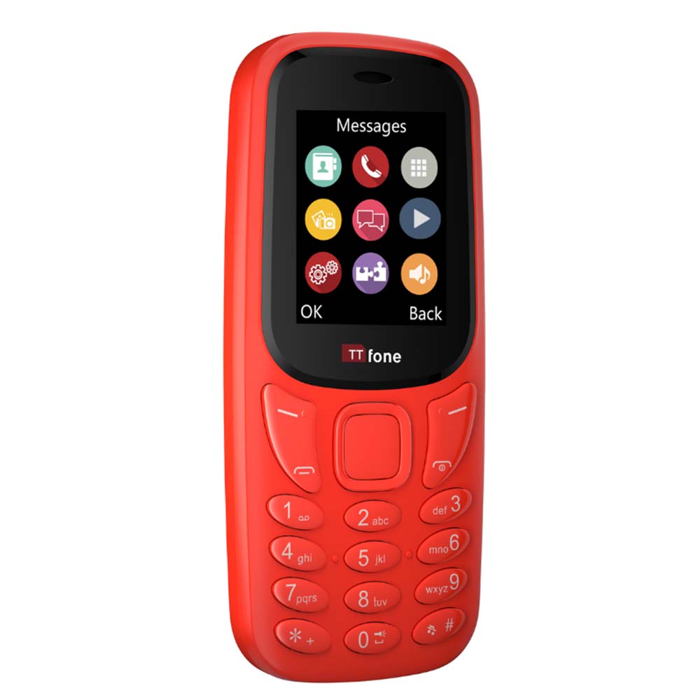 TTfone TT170 Red Dual SIM with Mains Charger, EE Pay As You Go